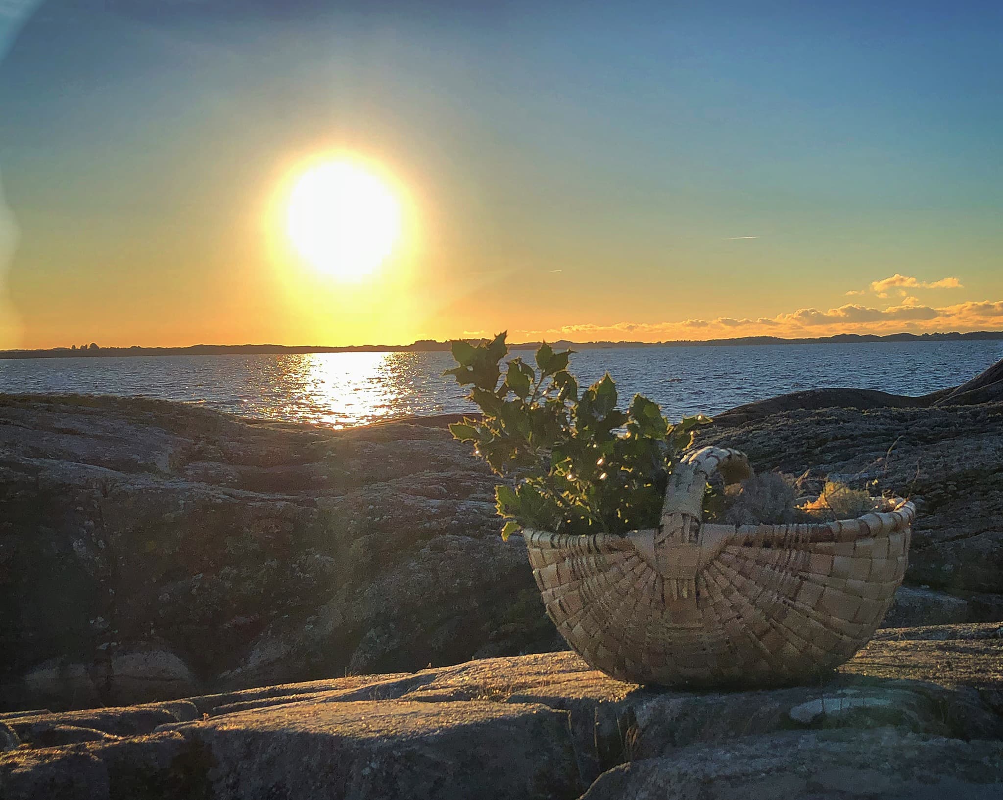 Solnedgang over havet
