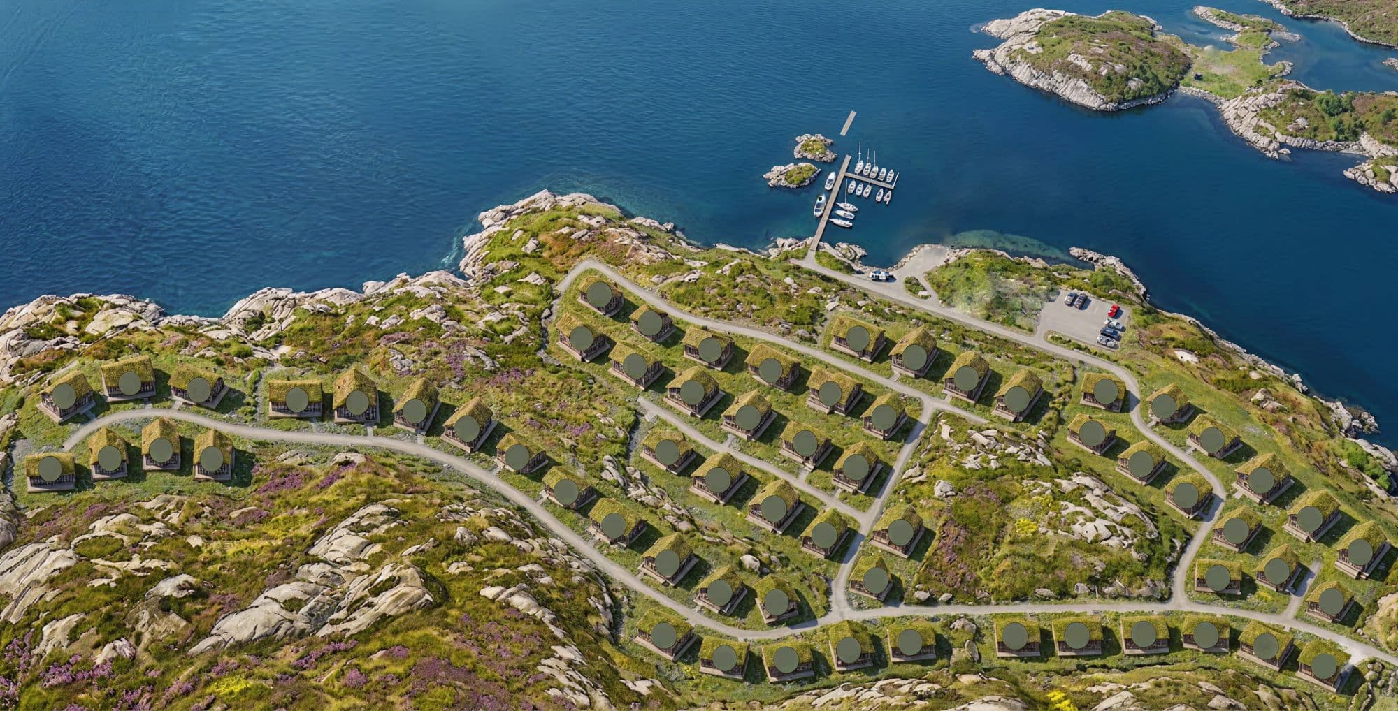 Situasjonsplan over Merkesdalsvågen hyttefelt